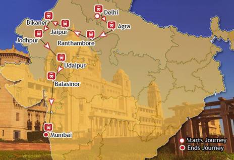 The Indian Splendor Route Map